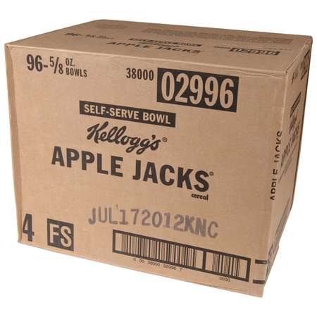 Kelloggs Kellogg's Apple Jacks Cereal .63 oz. Bowl, PK96 3800002996